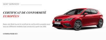 Certificat de conformité européen Seat